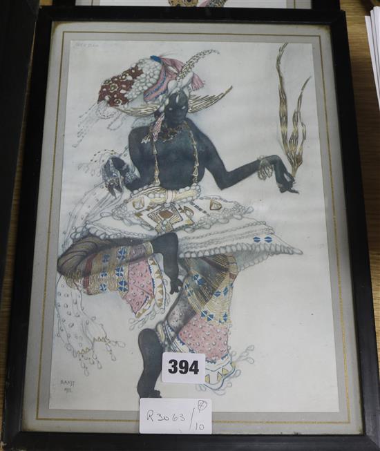 After Bakst Designs for Diagalen ballet largest 30 x 20cm